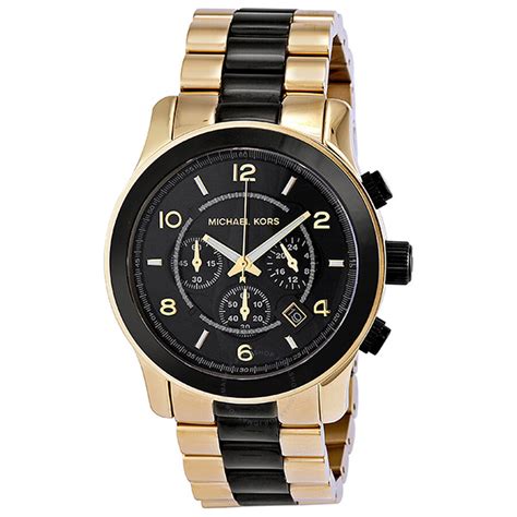 michael kors men's runway black chronograph watch